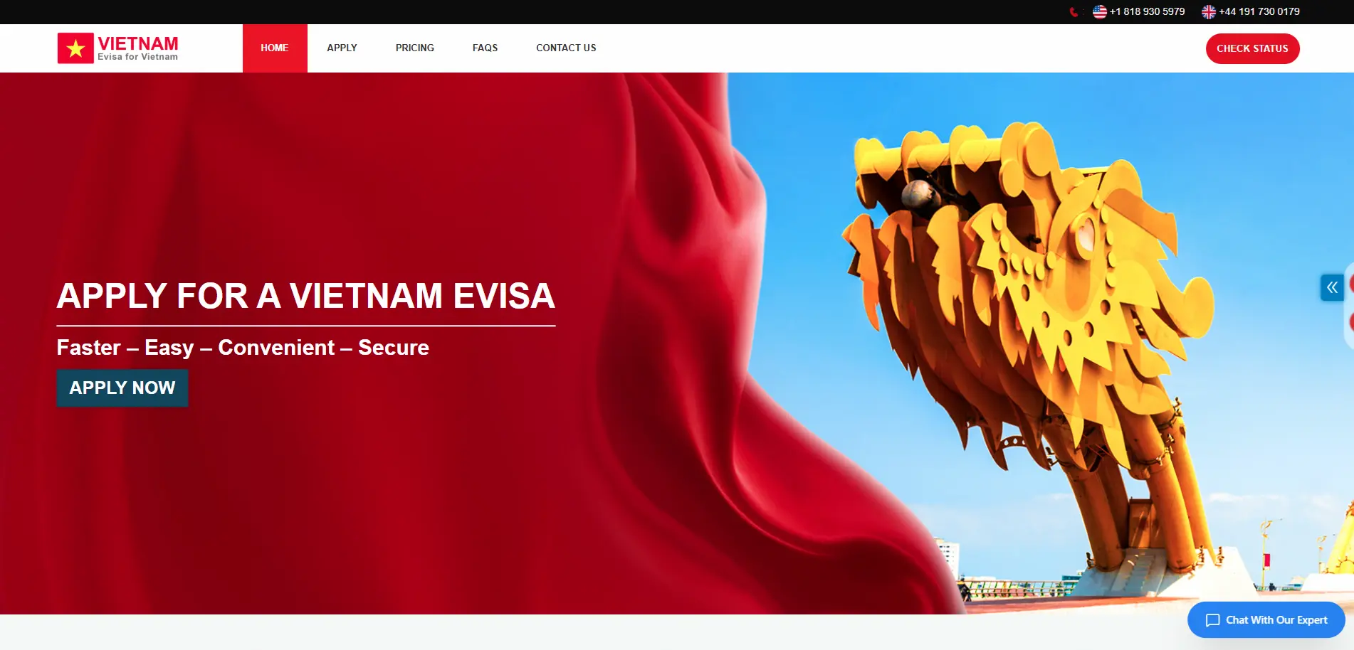 evisavietnam.vn website screenshot